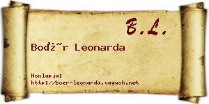 Boér Leonarda névjegykártya